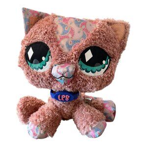 RARE Littlest Pet Shop VIP Brown Kitty Cat Plush Toys R Us Exclusive 2007